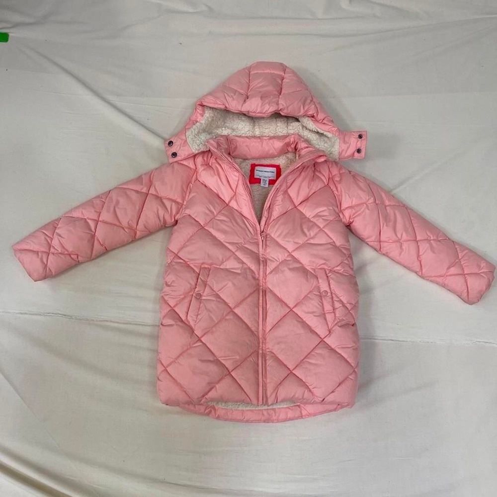 Amazon Essentials Girls Pink Quilted Puffer Coat –‎ Size Medium 8